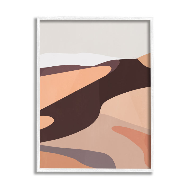 Abstrait de dune moderne, terre cuite, vagues de sable, ferme rustique surdimensionnée, art numérique sur toile par Annie Warren