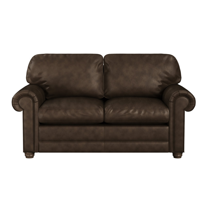 Causeuse Starisha, Cuir véritable gris anthracite