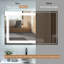 Miroir de salle de bain rectangulaire moderne sans cadre à DEL avec désembueur-87291571