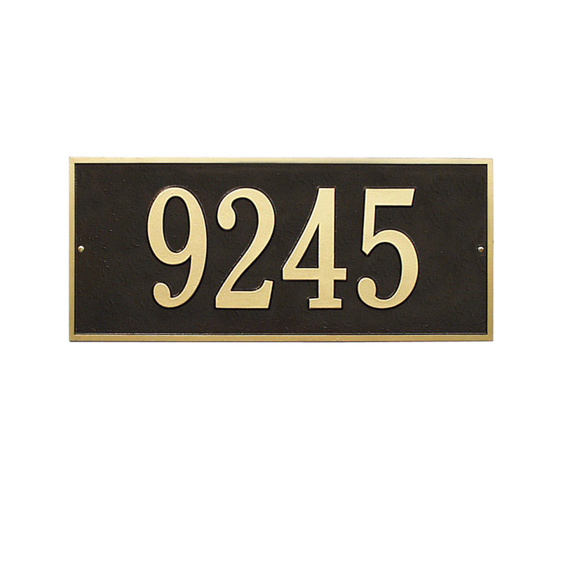 Hartford 1-Line Wall Address Plaque, Bronze and Gold, Yes