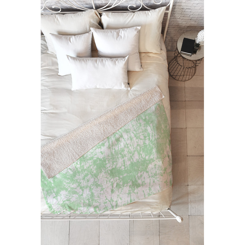 Couverture batik en grésilleté, L 60 po x l 50 po, Vert