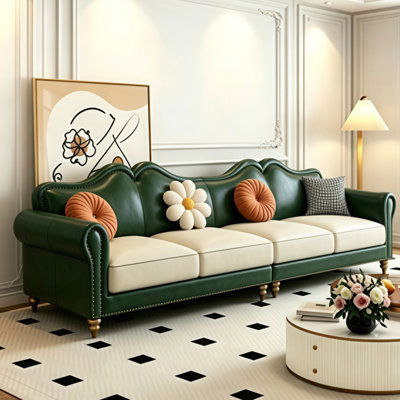 American-style light luxury leather sofa