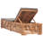 80" Long Reclining Teak Single Chaise with Cushions-958412140