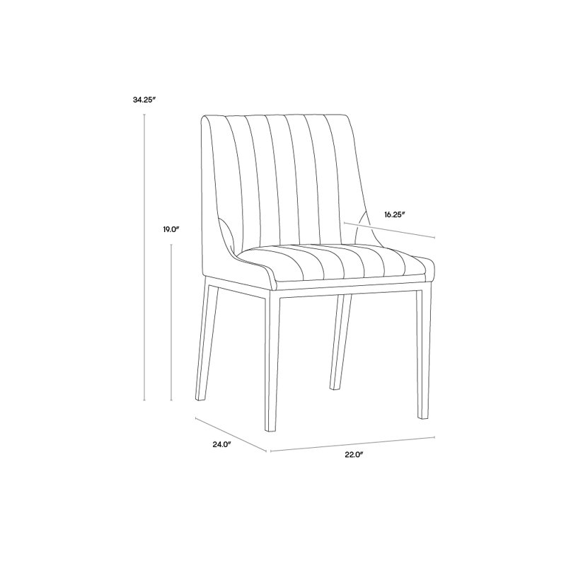 20'' H Faux Leather Upholstered Dining Chair - Brown, Bravo Cognac Faux Leather