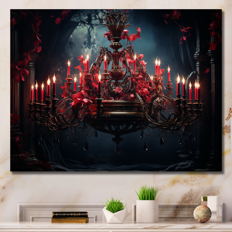 Lustre rouge gothique Grace - art mural lustre, Toile tendue, H 24 po x l 32 po x P 1 po