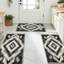Tapis de cuisine 20 po x 32 po + 20 po x 48 po + 20 po x 59 po Tapis de cuisine à motif abstrait antidérapant 3 pièces