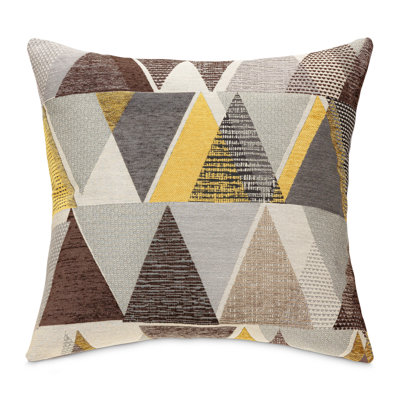 Serenade Geometric Feather Reversible Throw Pillow