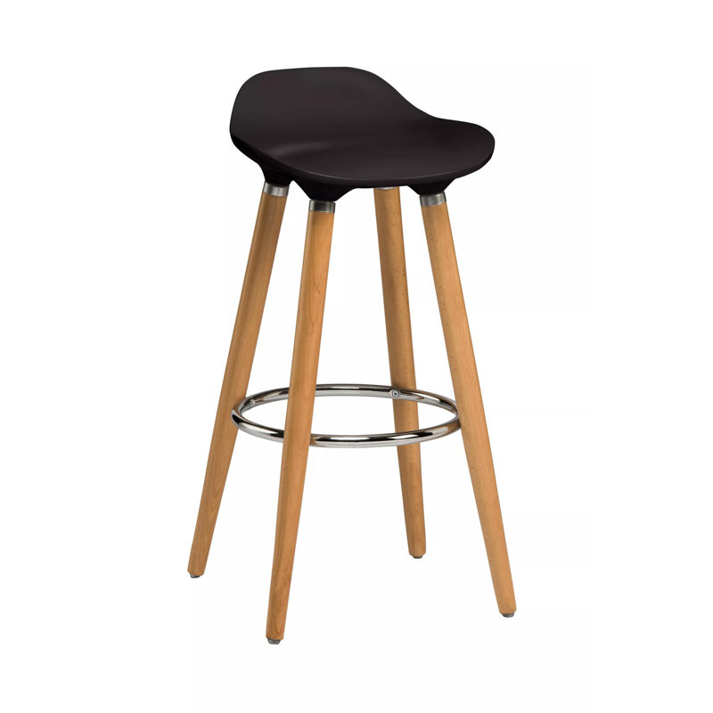 Trisha Counter Stool with Metal Frame, Natural/Black