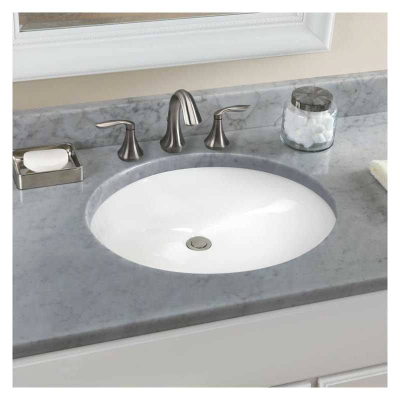 TOTO Oval Undermount Bathroom Sink, Cotton White, Cotton