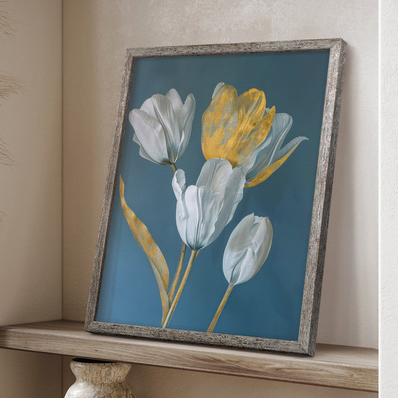 Impression encadrée FLORAL Series CIX - bois massif, H 11 po x l 9 po