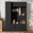 79'' Tall 4-In-1 Wooden Hall Tree - Entryway Coat Rack With Bench, 4 Hooks, 6 Storage Cabinets & Adjustable Shelf(Black)-1674257233