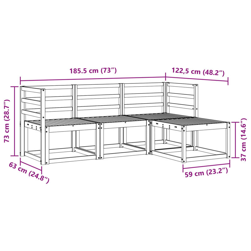 245cm Wide Patio Sofa, 4