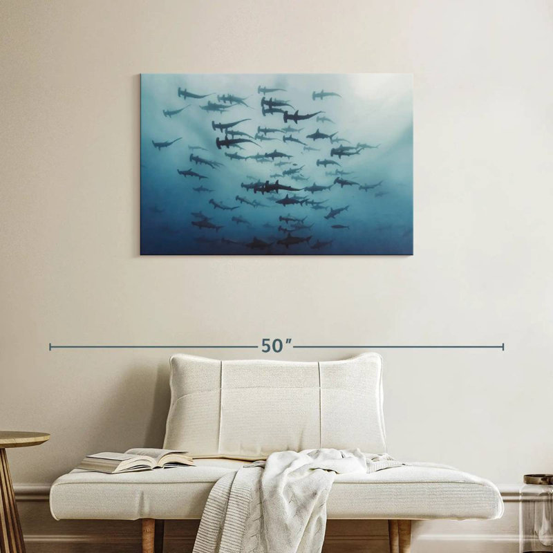Frisson de requins marteaux, H 24 po x l 36 po