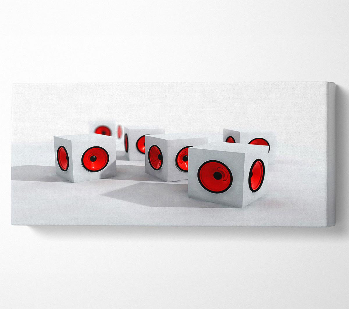 Ebern Designs Red Speaker Cubes - Wrapped Canvas Art Prints | Wayfair.co.uk