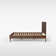 Aydelis Mid-Century Modern Solid Wood Low Profile Platform Bed with Headboard