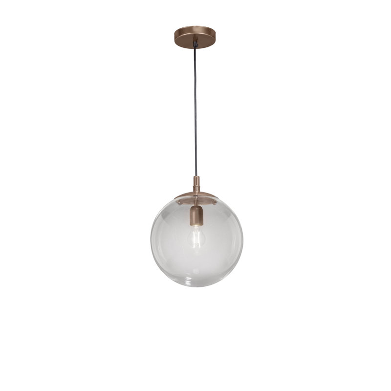 Luminaire suspendu sphère 1 lumière Global P30, Bronze, 11.8"H x 11.8"W