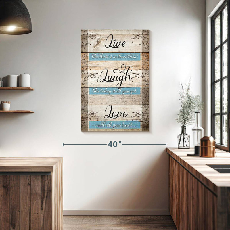 Citation inspirante «Tergel Live Laugh Love», H 39 po x l 26 po