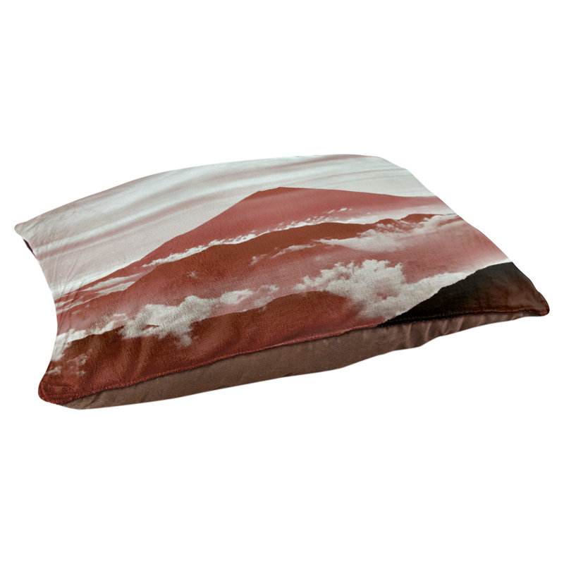 Oreiller de mt. fuji pour chien Burien, Moyen (L 29,5 po x P19,5 po x H 9,5 po), Rouge