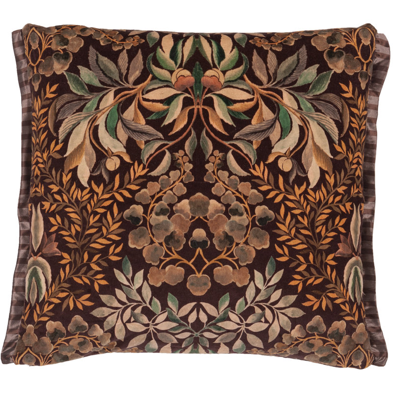Ikebana Damask Chocolate Decorative Pillow