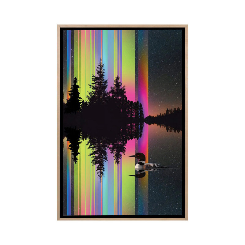 Lake Lights_1PC6, Cadre flottant en bois naturel, H 26 po x l 18 po