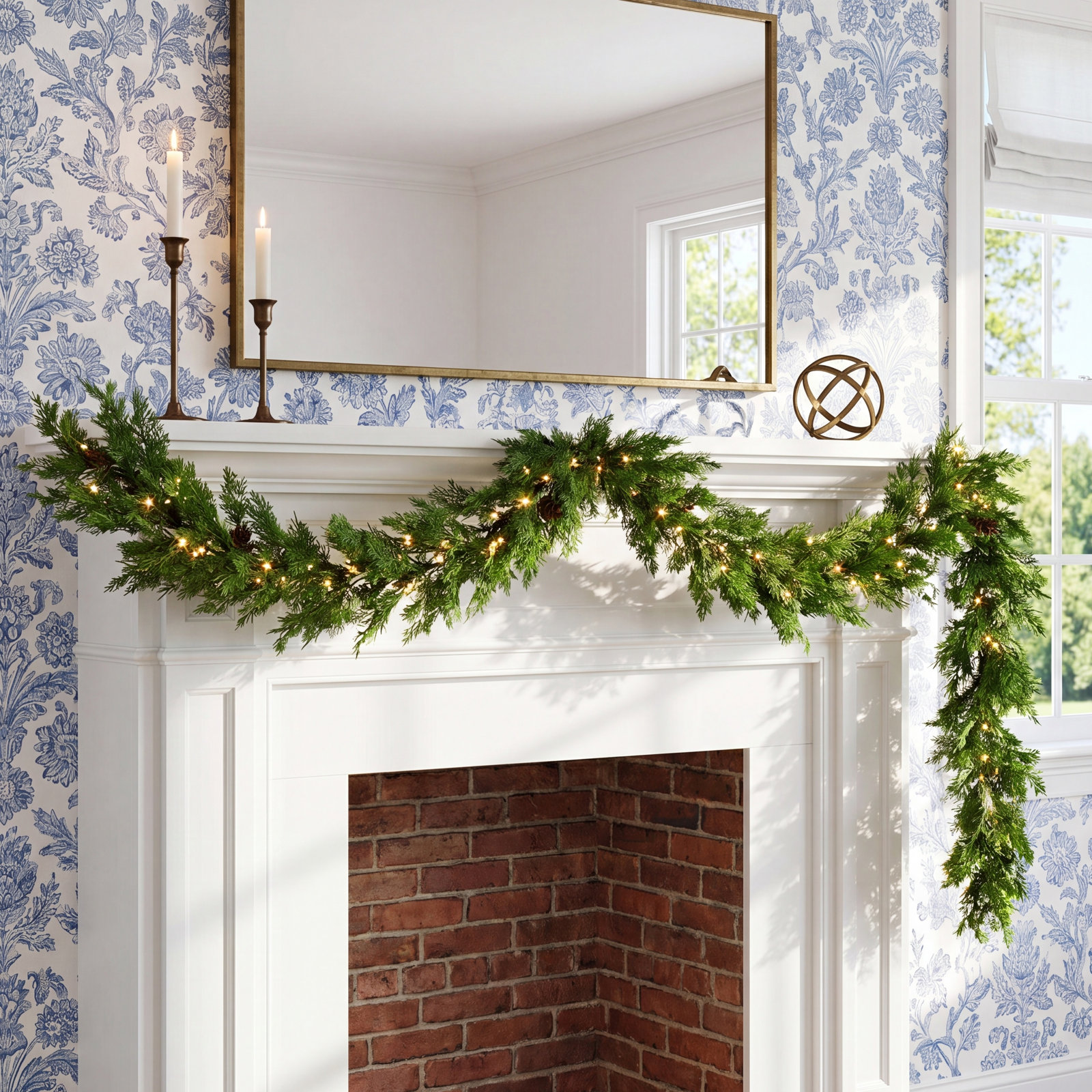 108" Pre-Lit Cedar Christmas Garland