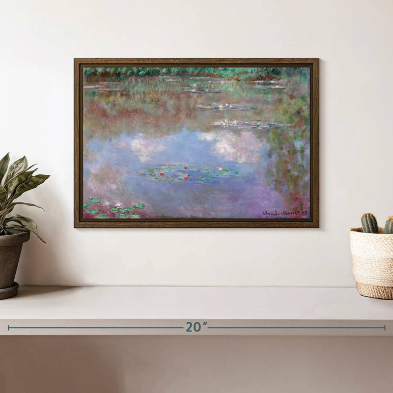 Nymphéas, nuages, 1903, 13 po x 9 po, Cadre flottant noyer