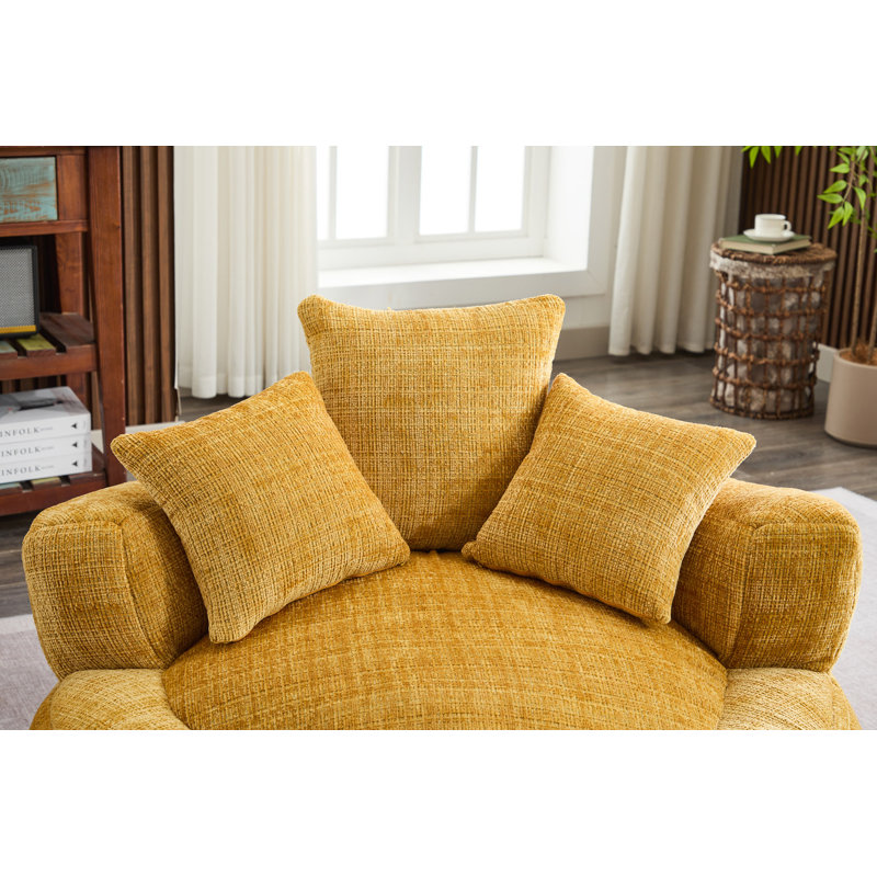 Foam Bean Bag Chairs For Adults/Teens With Filling,Bean Bag Lazy Sofa With Ultra Soft Chenille Cover,Round Bean Bag,Indoor & Outdoor