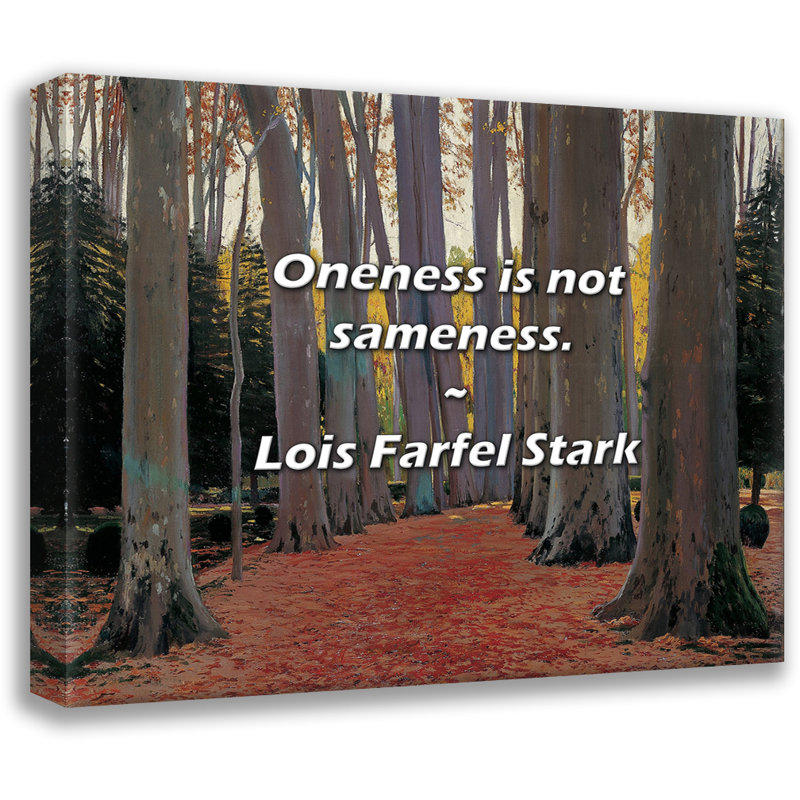 Lois Farfel Citation de Stark: L'unité n'est pas la même., H 15 po x l 18 po