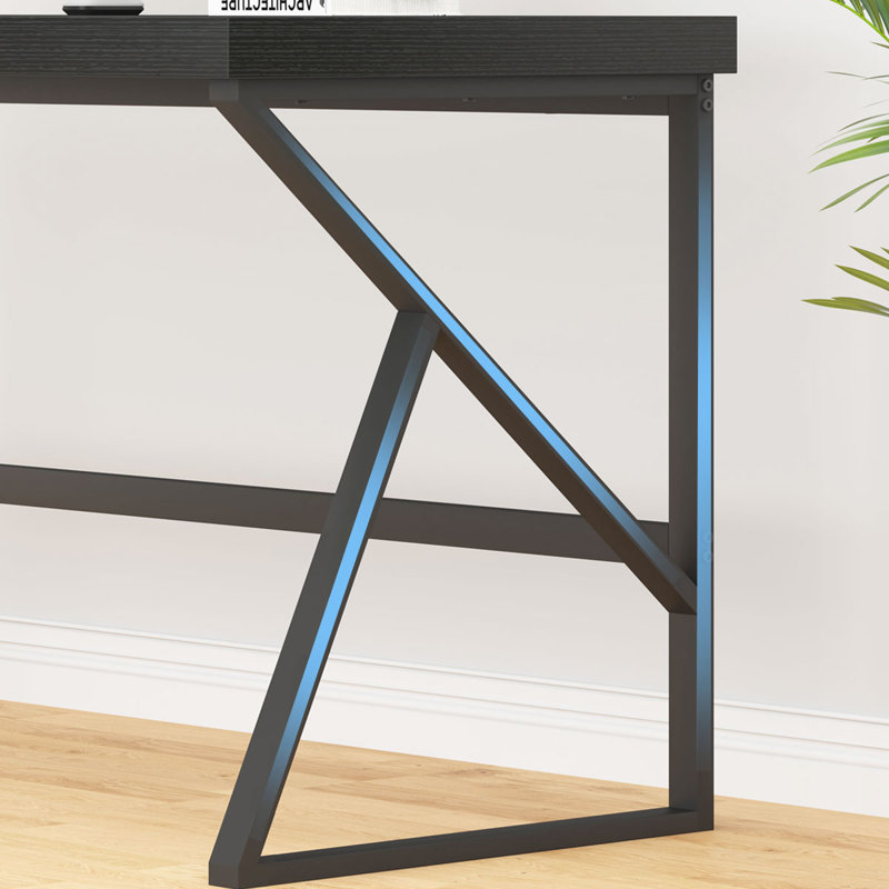 Bureau d'écriture Kelleia, H 29,5 po x l 55,1 po x P 23,6 po, Chêne noir