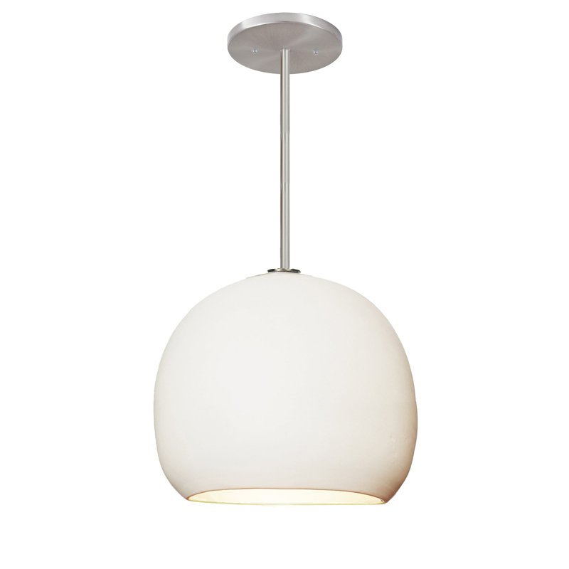 1 - Light Pendant, Matte White, Nickel