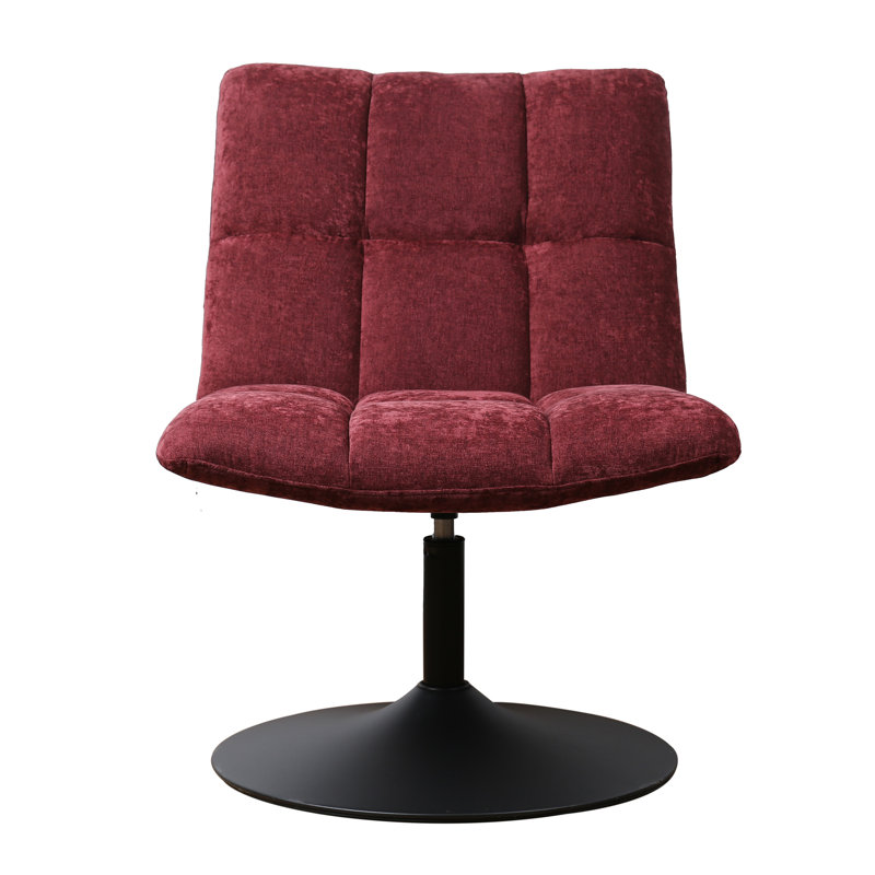 Birt Upholstered Swivel Accent Chair, Berry Red