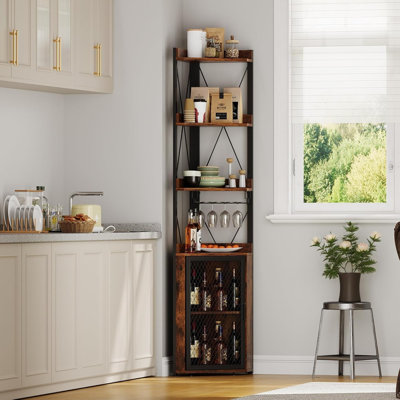 Corner Unit Wine Bottle & Glass Rack