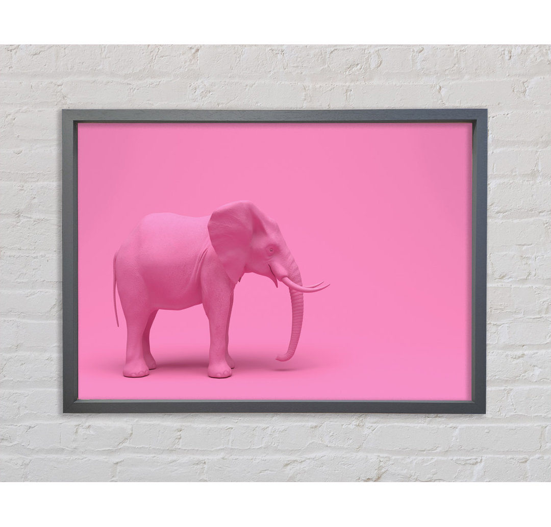 Der rosa Elefant - Einzelner Bilderrahmen Kunstdrucke auf Leinwand