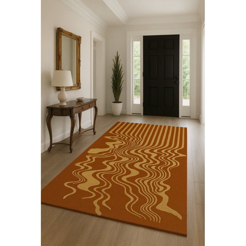 Tapis tissé à rayures crème Mosso, 2' x 2'11"