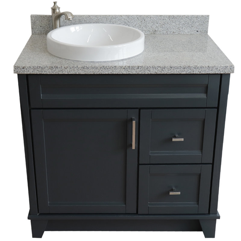 Ensemble de meuble-lavabo simple 37 po Casden, Gris, À entraxe 8 po