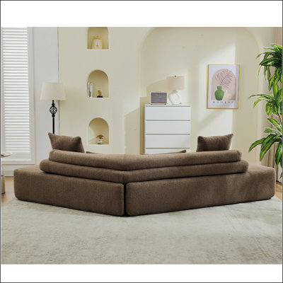 Modern 4-Seater Sectional Couch with four pillows