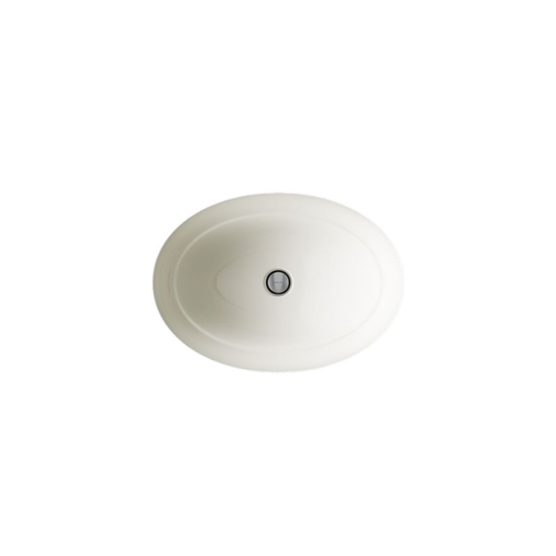 Serif Metal Oval Undermount Bathroom Sink, Biscuit
