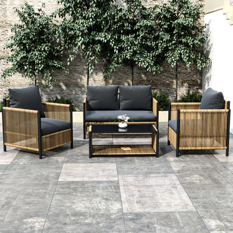 4 jardin avec housses de coussin - Durabilité à long terme, 4