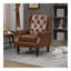 Fauteuil à structure en bois, fauteuil d'appoint moderne avec pieds en bois robustes pour la chambre à coucher du salon (PU)-1060085512