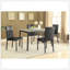 Élégantes chaises d'appoint rembourrées en similicuir noir et gris (ensemble de 2), parfaites pour les espaces de repas et de vie transitionnels.