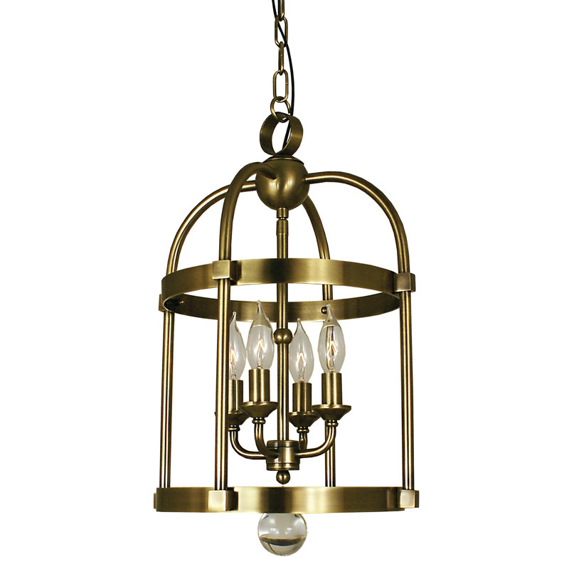 Luminaire suspendu géométrique 4 lumières lanternes Reepham, Bronze acajou