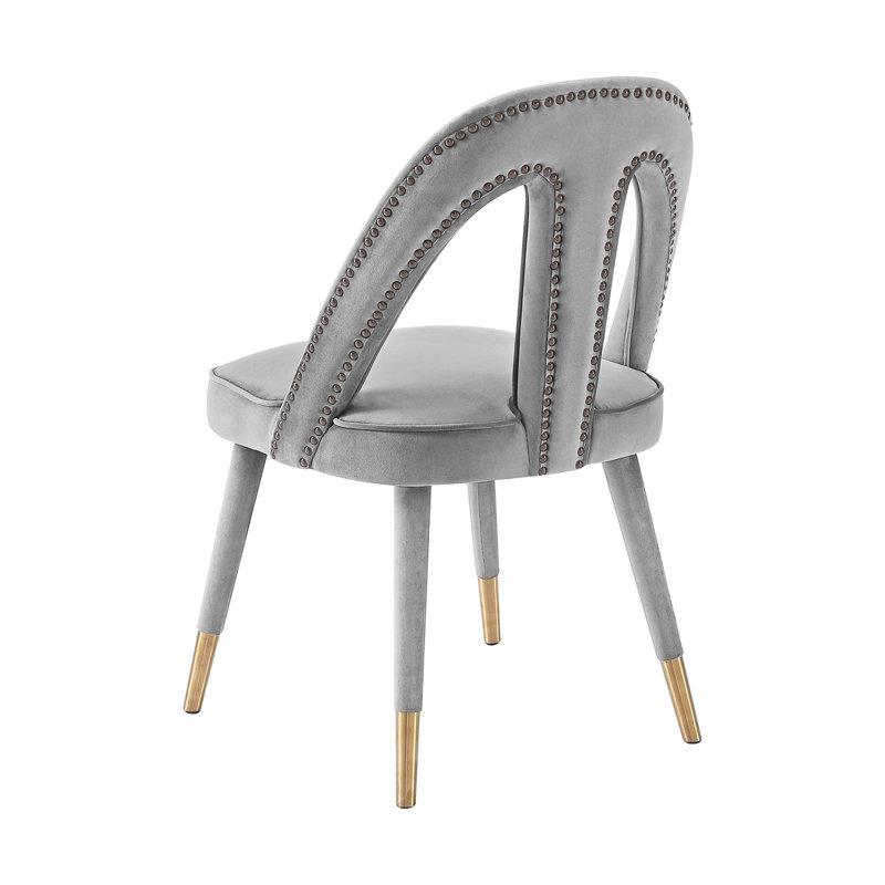 Chaise d'appoint en velours gris Janet, Gris