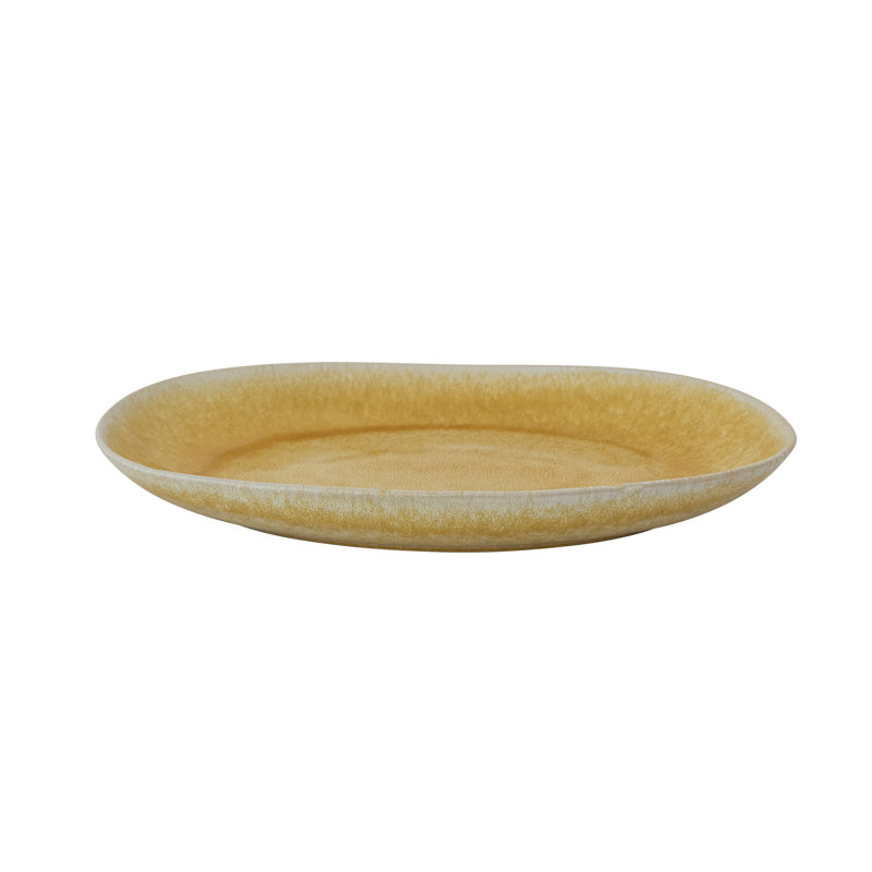 Stoneware Platter with Reactive Glaze