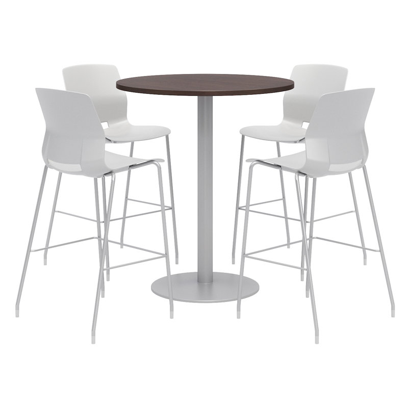 Ensemble de table de salle à manger et de chaises 42 "L, H 41 po x L 36 po x P 36 po, Gris clair, Espresso