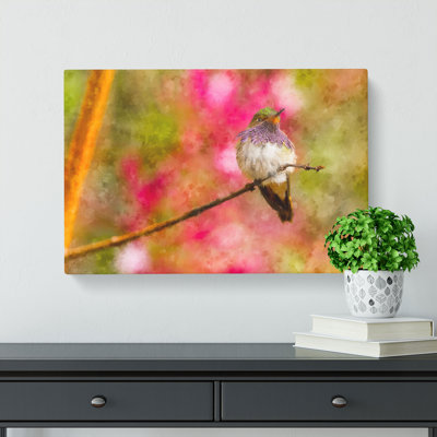 Hummingbird Painting - Wrapped Canvas