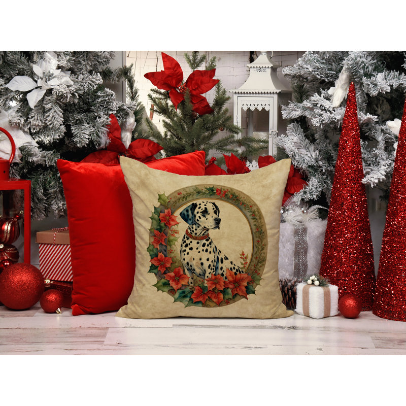 Coussin décoratif intérieur / extérieur en polyester Christmas, Carré, 18 po x 18 po