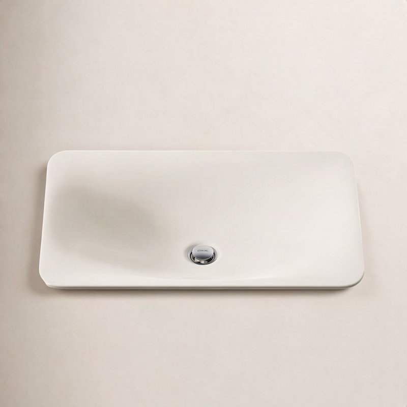 Carillon® Ceramic Rectangular Drop-in Bathroom Sink, Biscuit