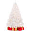 Sapin de Noël artificiel blanc de 1,80 m préilluminé avec 250 lumières blanc chaud, 800 extrémités de branches, branches articulées faciles à monter et support en métal
