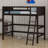 Wood Loft Bed With Ladder-533479506