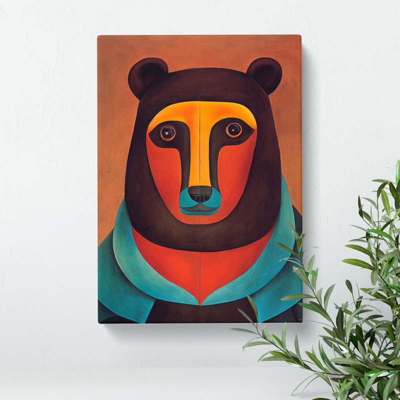 XV1022-4714X Traditional Bear No.4 Abstract - Print, No Matte, Wrapped Canvas, 50cm H x 35cm W